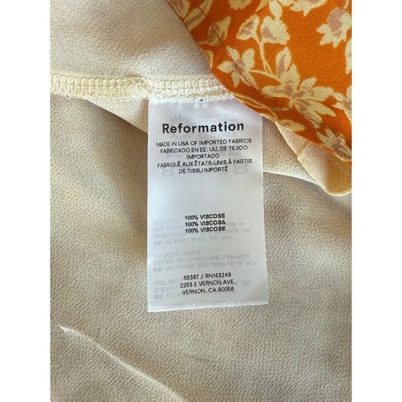 Reformation Kristine Dress – Adelina Floral – Orange – Size 8 – NWT – Off Should - Picture 7 of 7